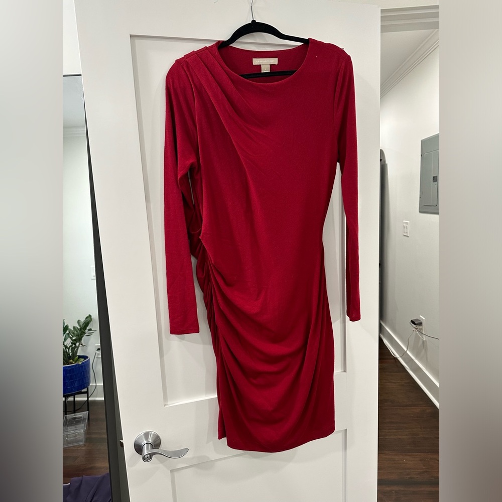 Red Banana Republic dress with cinched side - size L